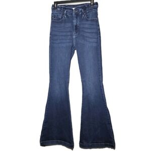 Kancan Womens Size 11 Jeans High Rise Super Flare Jeans Dark Wash